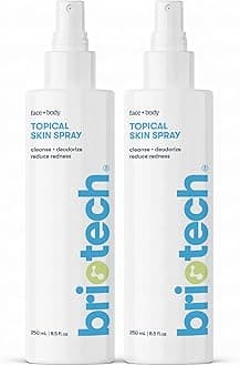 BRIOTECH Topical Skin Spray, Hypochlorous Acid Spray for Sensitive Skin, HOCl Facial Mist, Full Body Support Against Irritation, Calm Redness, Soothe Foot & Scalp, 8.5 oz (2 Pack)