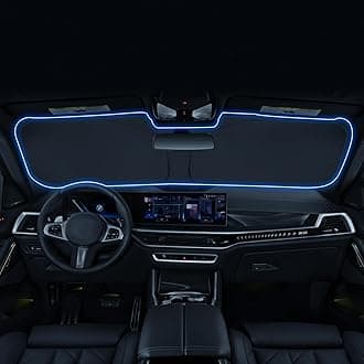 LANTU Windshield Sunshade for BMW X5/X6/X7 2019 2020 2021 2022 2023 2024 Accessories Foldable Sun Shield Block UV Rays with Dual-Silver Coating Keeps Car Interior Cool& Protected