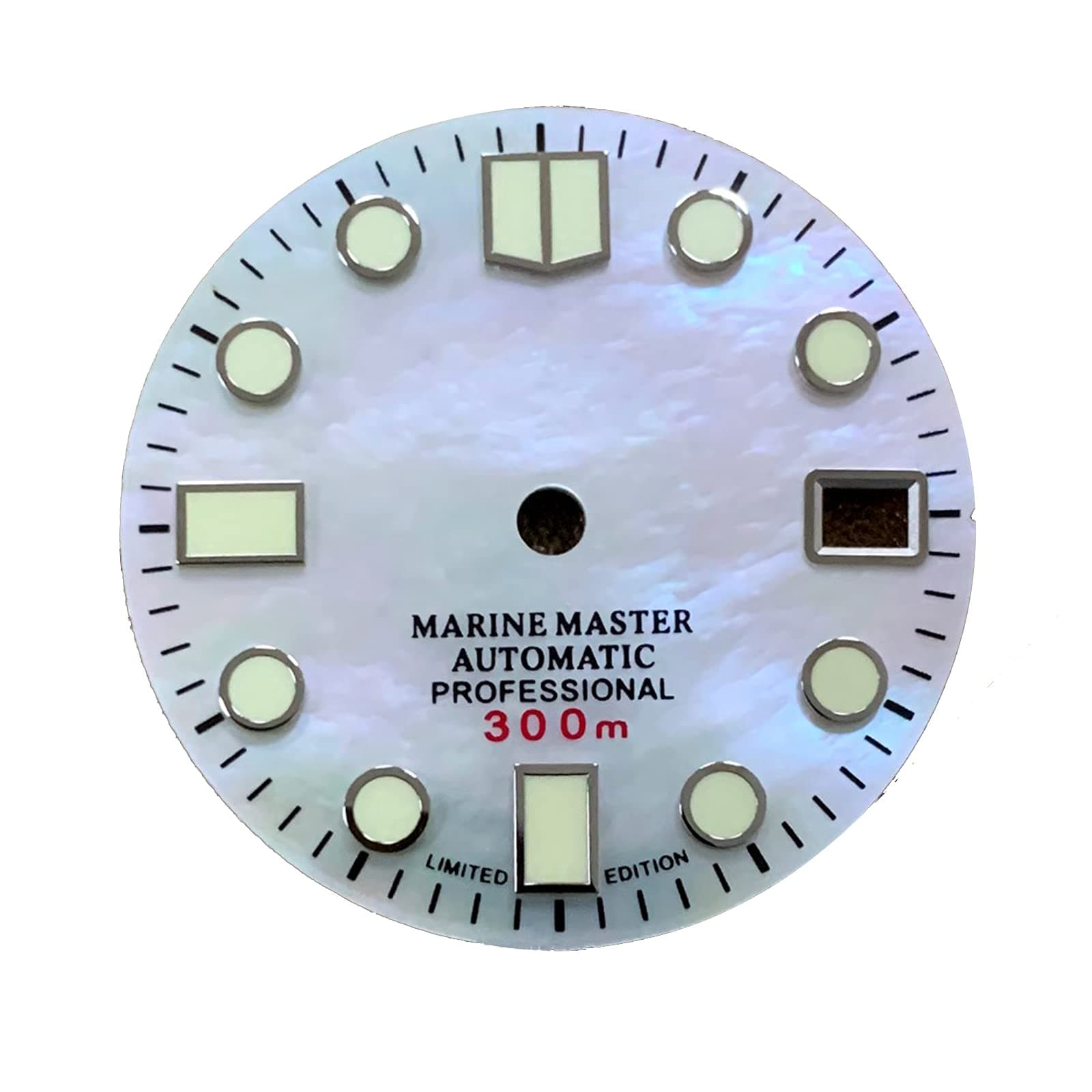LICHIFIT 28.5MM White Shell Surface Watch Dial Green Luminous Replacement for NH35 Automatic Movement Spare Part
