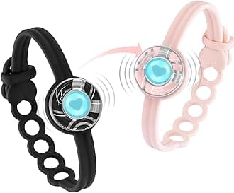 TOTWOOCandy Collection-Long Distance Touch Bracelets , Vibration & Light up for Love -Pair of Couples Bracelets (Black Pink Wave)Long Distance Relationship Gifts for Girlfriend Bluetooth Pairing