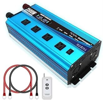 2500W Pure Sine Wave Inverter DC 12V to 110V/120V AC with LCD Display, 4 AC Outlets, Wireless Remote Control Car Power Inverter for Outdoor RV Camping Truck