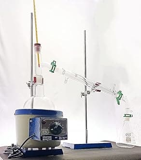 Borosilicate glass home distillation unit with Heating Mantle, Stands clamps and Glass parts (1000 Ml)