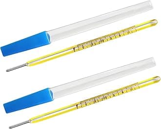 ℃&℉ Oral Thermometer for Adults and Kids 2PCS - Glass Rectal Thermometer for Baby - Basal Body Thermometer - Non Infrared Digital Thermometer - Accurate Easy Reading by HARIKA LIFE