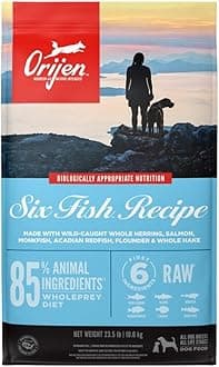 ORIJEN Grain Free Poultry Free High Protein Dry Dog Food Six Fish Recipe 23.5lb Bag