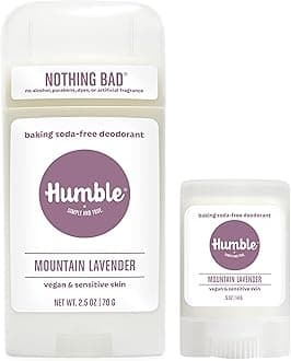 HUMBLE BRANDS Aluminum-Free Deodorant, Vegan and Cruelty- free, Formulated for Sensitive Skin, Sensitive Mountain Lavender Deodorant Full & Travel Pack