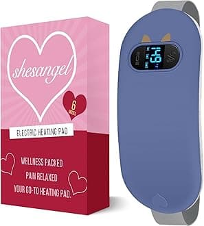 FSA HSA Eligible Heating Pad, Portable Cordless Menstrual Heating Pad with 6 Heat Levels and 6 Massage Modes, Heating Pad for Period Cramps, 3s Fast Heating Gift for Women and Girl(Starlight Blue)