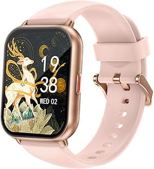 RUIMEN Smart Watch Compatible with iPhone and Android with Call Function Smart Watch Pedometer Watch with Incoming Call & Message Notifications Flashlight Weather Forecast Music Control 100+ Types of