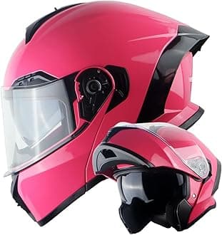 New Motorcycle Bike Modular Full Face Helmet Dual Visor Sun Shield: NOLED-X90 Glossy Pink