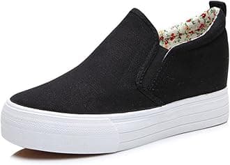 Hidden Wedge Sneakers for Women Slip on Fashion High Heel Shoes Casual Platform Loafers