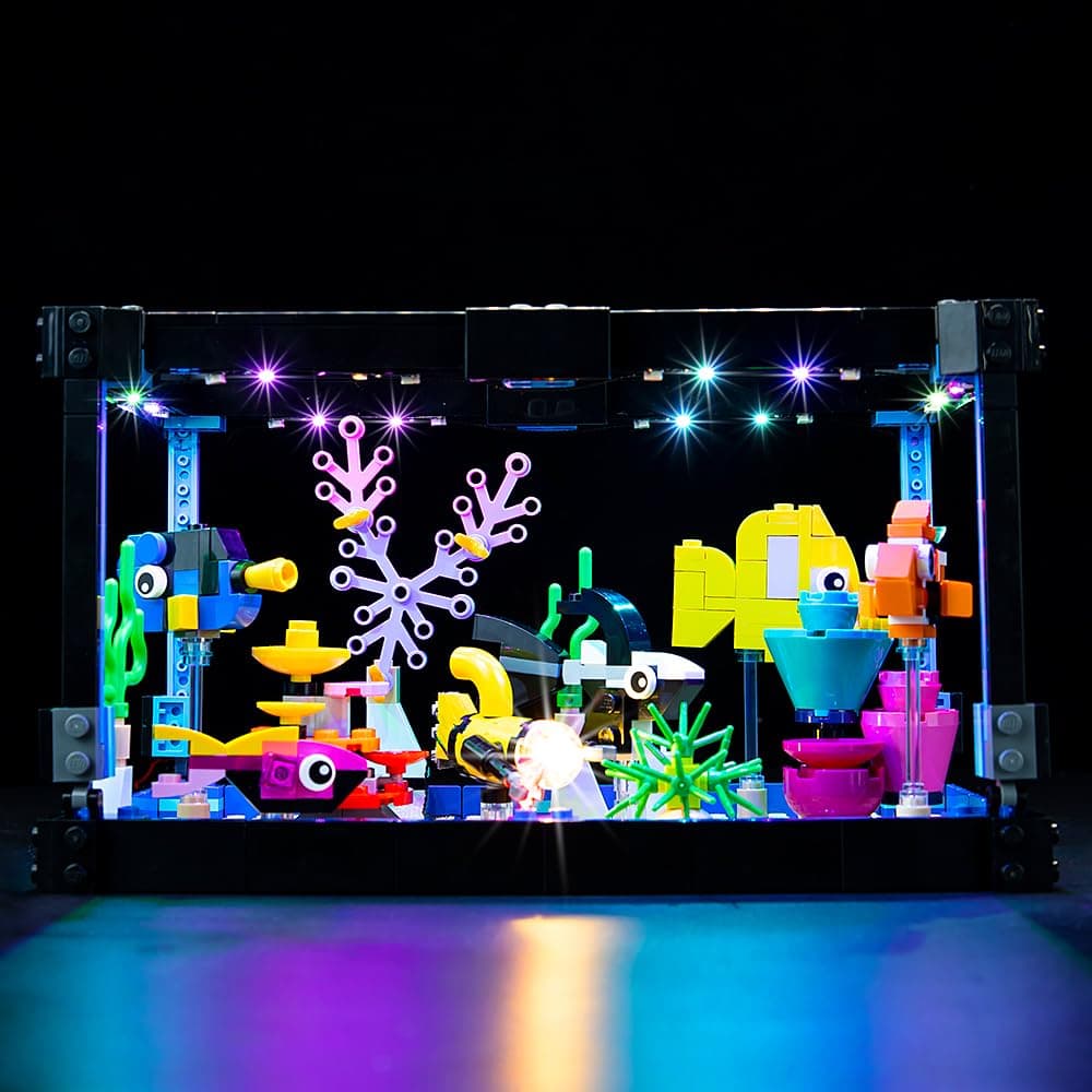 Only LED Lighting Kit - Kyglaring Lights Set Designed for Lego Creator Fish Tank 31122 Exclusive 3-in-1 Building Model Kit - Without Lego Set