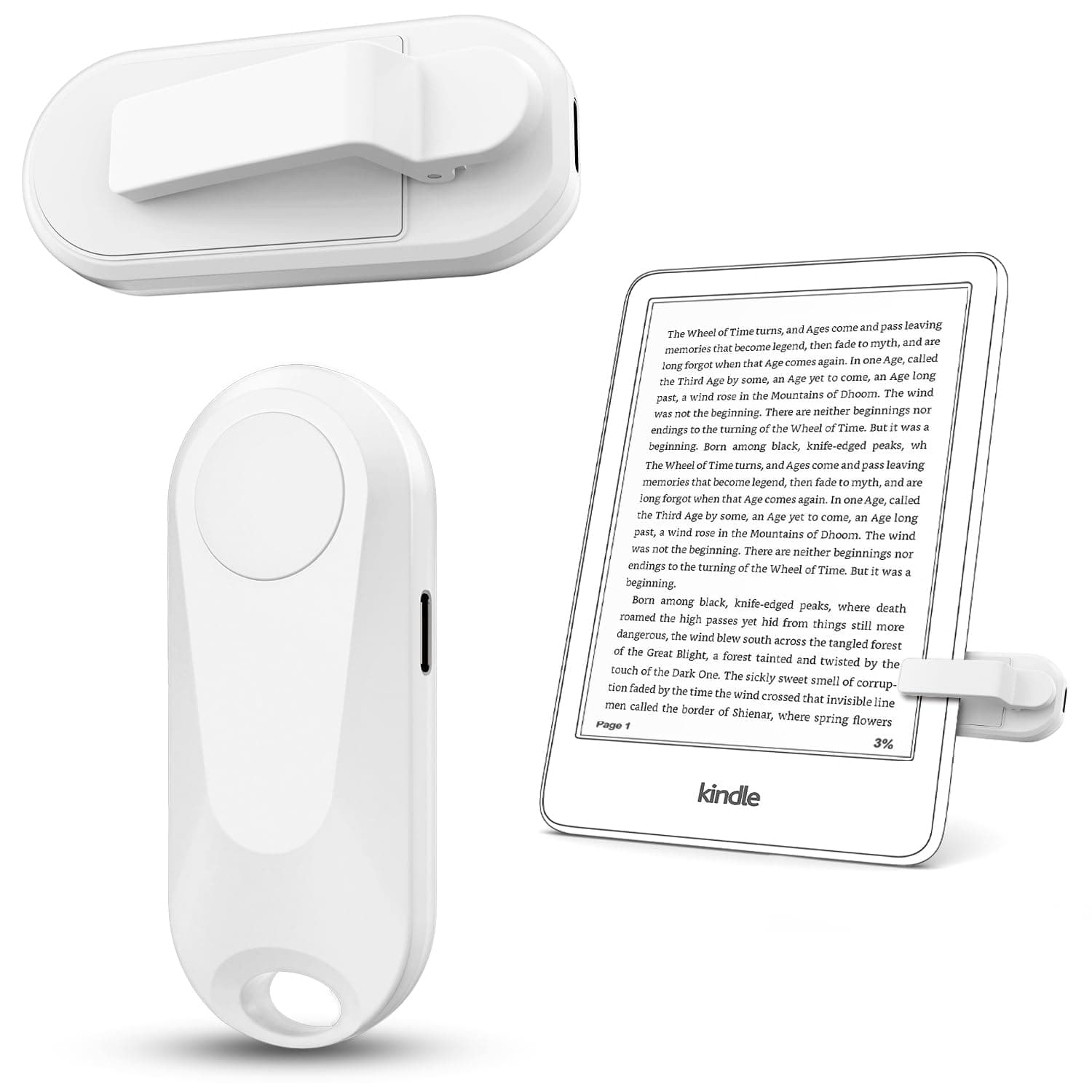 Remote Control Page Turner for Kindle Paperwhite Oasis Kobo eReaders, Camera Camcorder Remote Controls, Page Turner Clicker for ipad Tablets Reading Novels with Wrist Strap Storage Bag