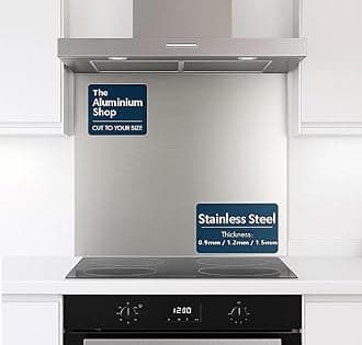 Stainless Steel Brushed Kitchen Splashback 1.2mm Thick Cooker Hob Wall – Multiple Size Options (800mm x 800mm) [Energy Class A+++]