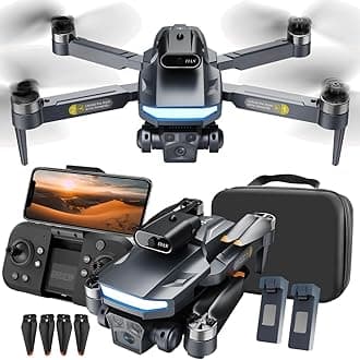 Drone with Camera 4k HD FPV Foldable Drone for Beginners, Quadcopter with Voice Gesture Control, One Key Take Off/Land, Optical Flow Positioning, 360° Flip, Waypoint Fly,2 Batteries