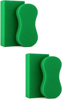 Multi-Purpose Sponges for Cleaning - Green 4 Pack, Large Sponges for Car Washing, Tile & Grout, All Purpose Cleaning