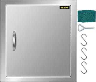 Mophorn Outdoor Kitchen Door - 18 x 20 Inch Stainless Steel BBQ Access Door for Grilling Station or Commercial BBQ Island