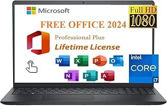 Dell Inspiron 15 3530 Laptop, 15.6" FHD Touchscreen, Intel Core i7-1355U, 16GB RAM, 1TB PCIe SSD,Microsoft Lifetime Office 2024, Wi-Fi 6, Long Battery Life, Windows 11 Pro, Black