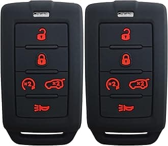 2Pcs Coolbestda 5B Key Fob Rubber Cover Keyless Entry Glove Pouch Case for 2021 2022 2023 2024 Jeep Grand Cherokee L Grand Wagoneer L Wagoneer Grand Cherokee L M3NWXFOB1