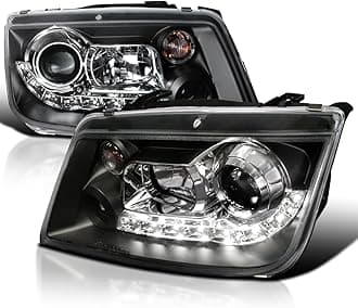 LHP-JET99JM-8-TM Black Projector Headlight (R8 Style Halo Led)