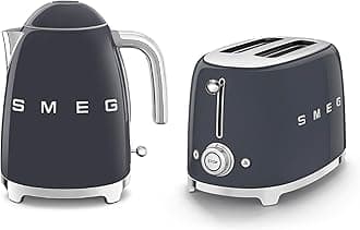 50’s Style Retro Range Breakfast Set, 1.7L 3000W Kettle and Multi-Functional Control 2-Slice 950W Toaster, Slate Grey, KLF03GRUK/ TSF01GRUK