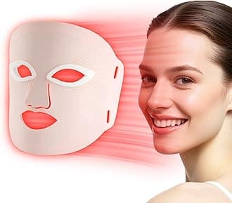 Light Therapy Mask, Light Therapy for Face, 3 Colors LED Facial Mask for Wrinkle Remove & Anti Aging, Skin Care Home Travel Use,Pink