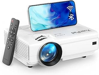 Projector, XuanPad 2024 Improved Native 1080P 5G WiFi Bluetooth Projector 4K Supported, 6D/4P Keystone Correction, Zoom, 14000L Full HD Projector with Screen and Tripod for iOS/Android/TV Stick