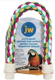 JW Pet Comfy Perch For Birds Flexible Multi-color Rope, Large - 21" Length