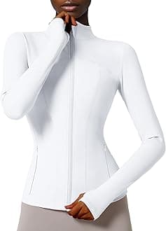 Locachy Women's Slim Fit Full Zip Athletic Running Sports Workout Jacket with Pockets