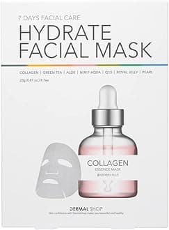 Shop Hydrate Facial Mask - 7 Masks for Daily Use - Skincare Sheet for Oily, Dry, Sensitive Skin - Anti Aging Full Face Mask - Moisturize & Tighten Your Skin