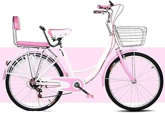 LEAUX Women Cruiser Bike,Adult Beach Cruiser Bike Mens and Womens Lightweight Bikes with Basket,6-Speed Shifter,Thickened Back Seat Cushion,Suitable for Commuting,Socializing,Hiking,And Vacation.