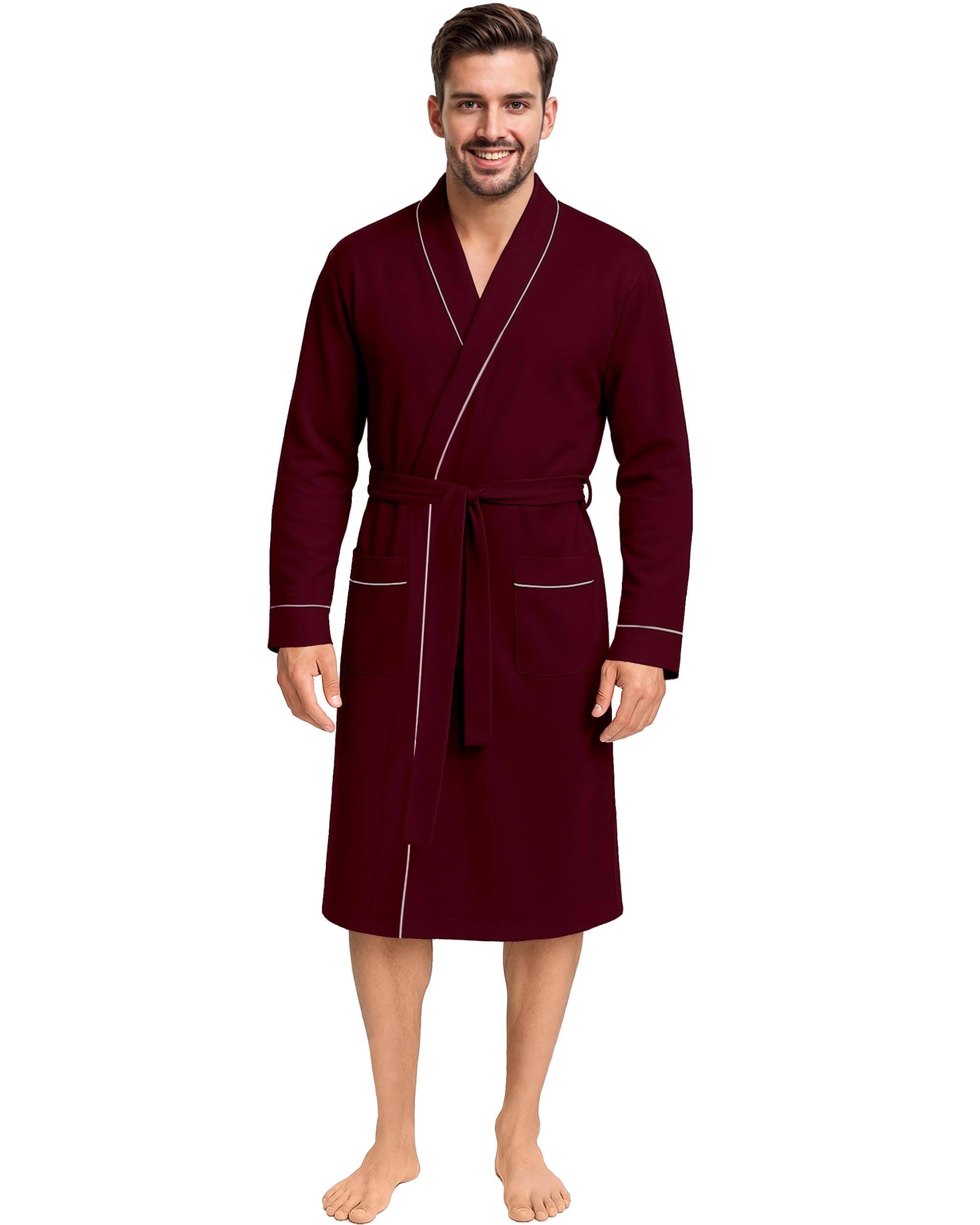 NY Threads Men's Robe Cotton Blend Knit Bathrobe