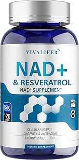 NMN Supplement Alternative 1500 mg - 120 Capsules (40 Day Supply) High Purity NAD+ & Resveratrol for Anti-Aging, Antioxidant Support, Energy & Focus Boost