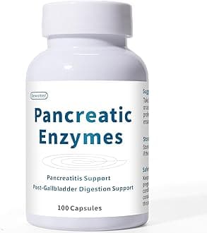Lunza Pancreatin Enzyme Supplement – 1000mg Full Strength Digestive Support for Pancreatitis, Gallbladder Surgery Recovery – Protease, Amylase, Lipase Formula – 100 Capsules