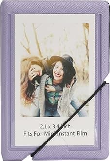 Mini Polaroid 2x3 Wallet Photo Album Book For 3 Inch Fujifilm Instax Mini 12 11 9 99 8 7+ 40 EVO Camera Film, HP Sprocket, K-pop Photocards (Antique Violet, 1 Pack)