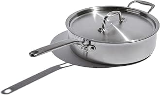 x Eater 4 Quart Sauté Pan | Made in USA | 5-Ply Fully Clad Stainless Steel Saute Pan | Stay Cool Handle | Non Toxic Induction Pan