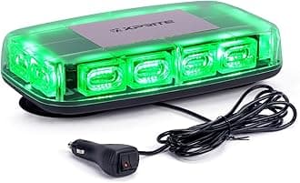 Xprite 12" Green LED Rooftop Mini Strobe Light Bar Magnetic Mount Emergency Safety Warning Caution Flashing Beacon Lights for Construction Vehicles Snow Plow Trucks Postal Mail Cars