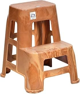 Nilkamal STL 21 Strong and Durable Plastic Step Stool for Home, Bedroom, Bathroom, Kitchen, Living Room, Office, Adult, Kids, Children's and Garden Stool with high Load Capacity. (Pear Wood)