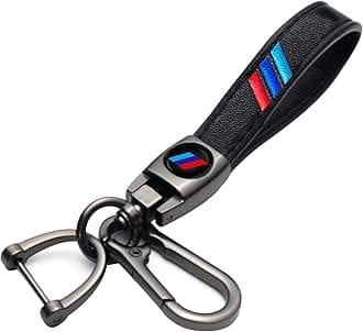 Leather keychains for Tri-Color Sports car all models Metal Keyring Car Accessories,Key chain Keyrings for Men and Women Family Present Key Ring