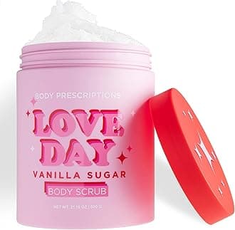 Body Prescriptions Exfoliating Body Scrub – Body Cleanser for Nourished, Ultra-Smooth Skin, Vanilla Sugar (Love Day)