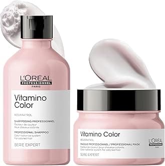 L'Oréal Professionnel Vitamino Color Shampoo 300Ml & Hair Mask 250Gm Combo With Resveratrol For Color-Treated Hair, Serie Expert (Pack Of 2)