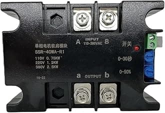 220V Single-Phase Motor Soft Starter Soft Start Module Soft Start 50-60HZ Compatible 1/1.5/2/3/4/6/8KW(SSR-80WA-R1(3KW))