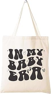 LIBIHUA Christmas Gift,New Mom Present-Mother to Be-Baby Gift Shower-Newborn,Baby Announcement Present-Simple Atmospheric Shoulder Bag Shopping Tote Bag-In My Baby Era