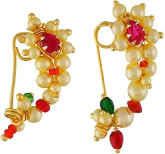 FASHIONS Maharashtrian traditional Banu nath non pierced nosepins ring Nathiya for women.