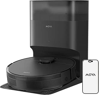 MovaS10 Plus Robot Vacuum with Self-Empty Dock, 7000Pa Suction, Liftable Brush, Hands-Free Cleaning for up to 90 Days with 4L Dust Bag, PreciSense LiDAR Navigation, App & Voice Control