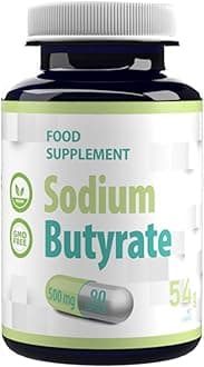 HepaticaSodium Butyrate 500mg | 90 Vegan Capsules | 385mg Butyric Acid | High Strength Gut & Digestive Health Support | 3rd Party Lab Tested | Gluten & GMO Free