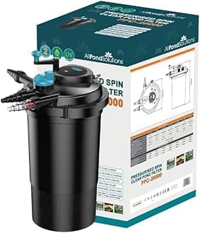 Pressurised Koi Fish Pond Filter with UV Steriliser – All in one UV Pond Filter System - Easy to Clean & Maintain - for Outdoor Ponds Up to 20000 litres - PFC-20000