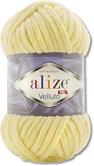 Wohnkult 100 g Alize Velluto Wool in 30 Selection (13 | Light Yellow)