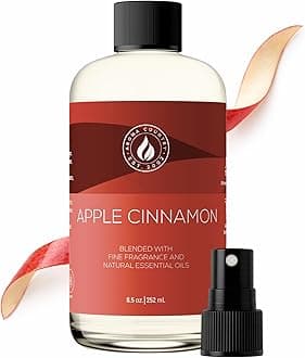 Aroma Country Apple Cinnamon Diffuser Oil - Luxury Essential Oils for Diffuser Refill & Air Freshener Room Spray - Long-Lasting & Natural Home Fragrance, Apple Cinnamon Scented Oil (8.5 Fl. oz)