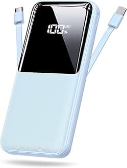 Portable Charger Power Bank, 20000mAh Travel Battery Pack Portable Phone Charger with Built in Cables 22.5W Fast Charging Compatible with iPhone Android Samsung Phone etc