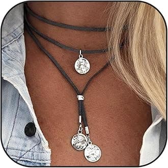 Boho Necklaces for Women Country Concert Outfits Nashville Western Outfit for Women Choker Necklaces Long Leather Necklace Western Dress Jewelry Country Cowgirl Accessories Gifts