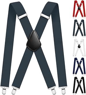 Mens Braces, Mens Suspenders with Strong Metal Clips, 3.5cm Wide Heavy Duty Suspenders for Men Women Business Wedding Casual